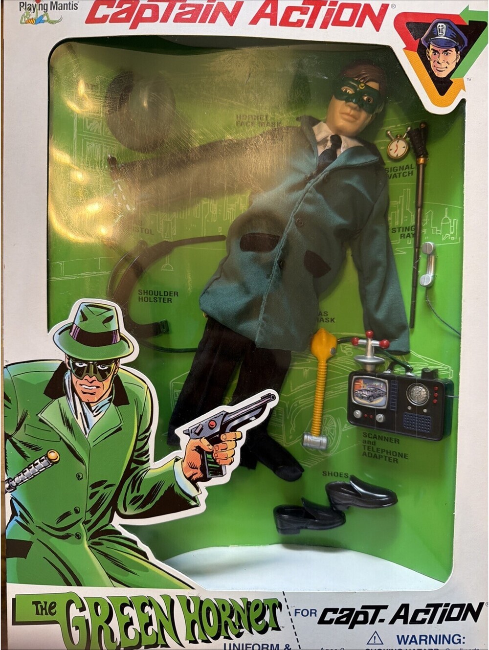 2000 Playing Mantis Captain Action the Green Hornet Uniform & Equipment Sealed